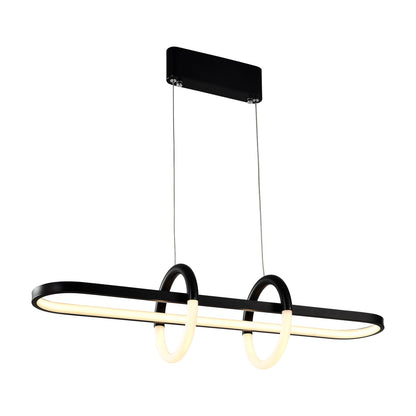 LQWELL® Modern LED Pendant Light, Simple Hanging Lamp, Suitable for Kitchen, Living Room, Bedroom, Dining Room, Cafe, Metal Hanging Lamp, Ceiling Light, Matte Black