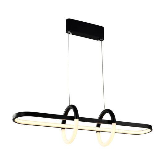LQWELL® Modern LED Pendant Light, Simple Hanging Lamp, Suitable for Kitchen, Living Room, Bedroom, Dining Room, Cafe, Metal Hanging Lamp, Ceiling Light, Matte Black