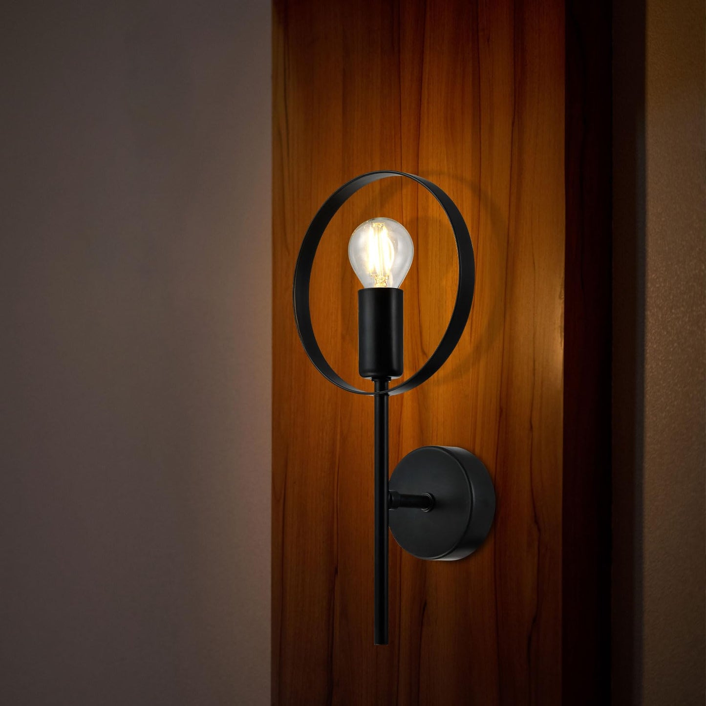 LQWELL® E14 Wall Light, Indoor Wall Lamp 1-Bulb Wall Lighting Wall Spot in Modern Industrial Style, for Bedroom Living Room Studio Hotel Staircase, Matte Black, Bulb Not Included