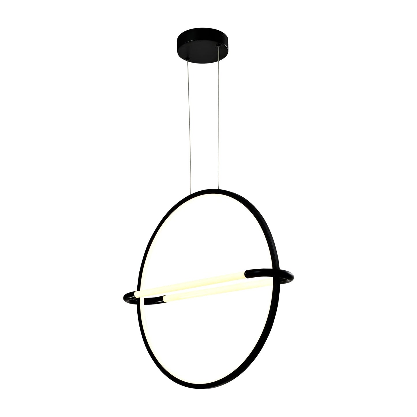 LQWELL® Modern LED Pendant Light, Simple Hanging Lamp, Suitable for Kitchen, Living Room, Bedroom, Dining Room, Cafe, Metal Hanging Lamp, Ceiling Light, Matte Black
