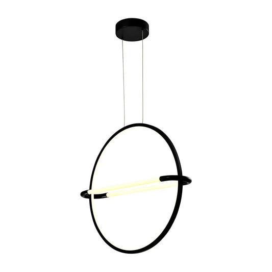 LQWELL® Modern LED Pendant Light, Simple Hanging Lamp, Suitable for Kitchen, Living Room, Bedroom, Dining Room, Cafe, Metal Hanging Lamp, Ceiling Light, Matte Black