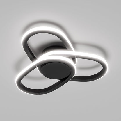 LQWELL Moderne LED Deckenleuchte, 40cm Kleeblatt Design Deckenlampe, 48W aus Metall und Acryl, IP44 Wasserfest für Schlafzimmer, Wohnzimmer, Badezimmer, Küche, Keller und Büro, erhältlich in 3000K, 4000K und 6500K