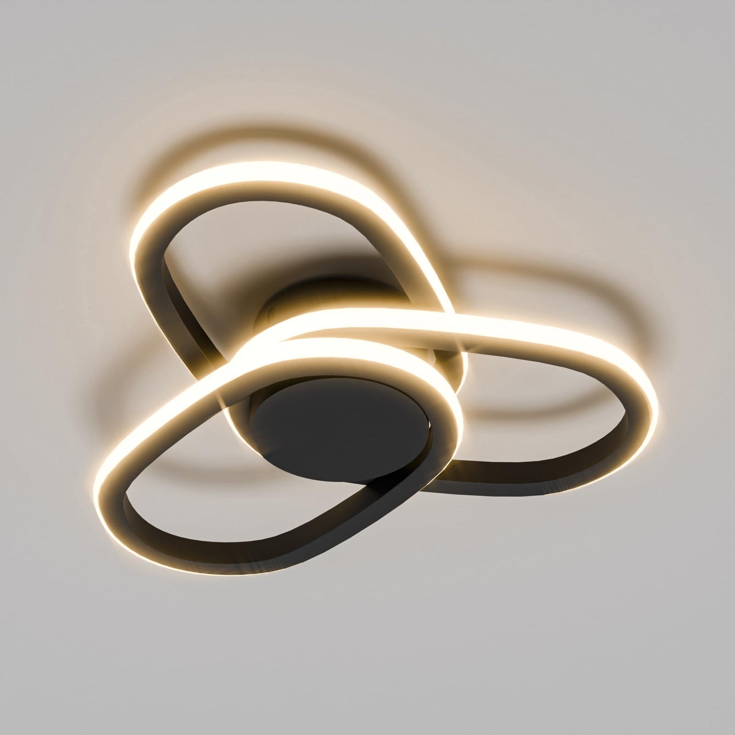 LQWELL Moderne LED Deckenleuchte, 40cm Kleeblatt Design Deckenlampe, 48W aus Metall und Acryl, IP44 Wasserfest für Schlafzimmer, Wohnzimmer, Badezimmer, Küche, Keller und Büro, erhältlich in 3000K, 4000K und 6500K