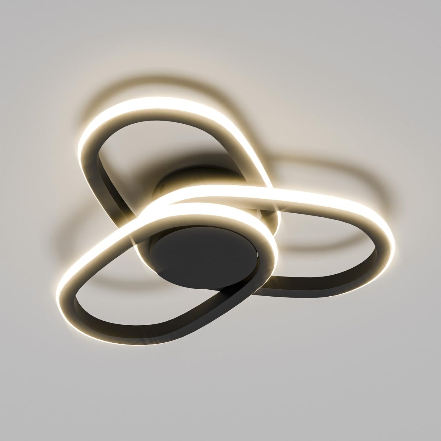 LQWELL Moderne LED Deckenleuchte, 40cm Kleeblatt Design Deckenlampe, 48W aus Metall und Acryl, IP44 Wasserfest für Schlafzimmer, Wohnzimmer, Badezimmer, Küche, Keller und Büro, erhältlich in 3000K, 4000K und 6500K