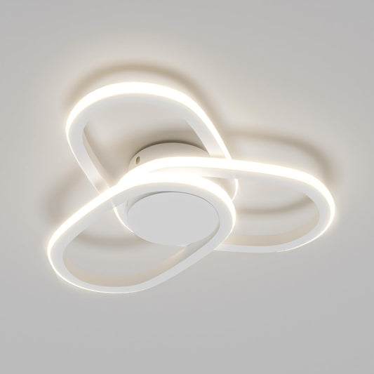 LQWELL Moderne LED Deckenleuchte, 40cm Kleeblatt Design Deckenlampe, 48W aus Metall und Acryl, IP44 Wasserfest für Schlafzimmer, Wohnzimmer, Badezimmer, Küche, Keller und Büro, erhältlich in 3000K, 4000K und 6500K