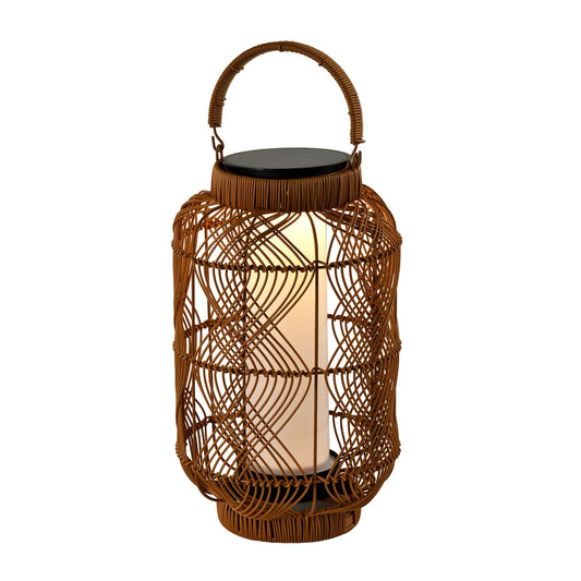 LQWELL® Solar Lantern for Outdoor, 2-in-1 Solar Charging & USB Charging Solar Lamps Table Lamp Rattan Indoor Decorative Night Light with Charging Cable for Garden, Balcony, Camping, Bedroom