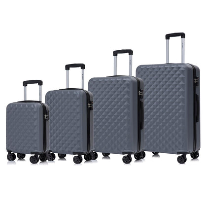 YONSLY® Premium Travel Suitcase TSA Lock, Hard-Shell Suitcase Trolley Cabin Suitcase Rolling Suitcase Hand Luggage 4 Wheels (S-M-L-XL Set)