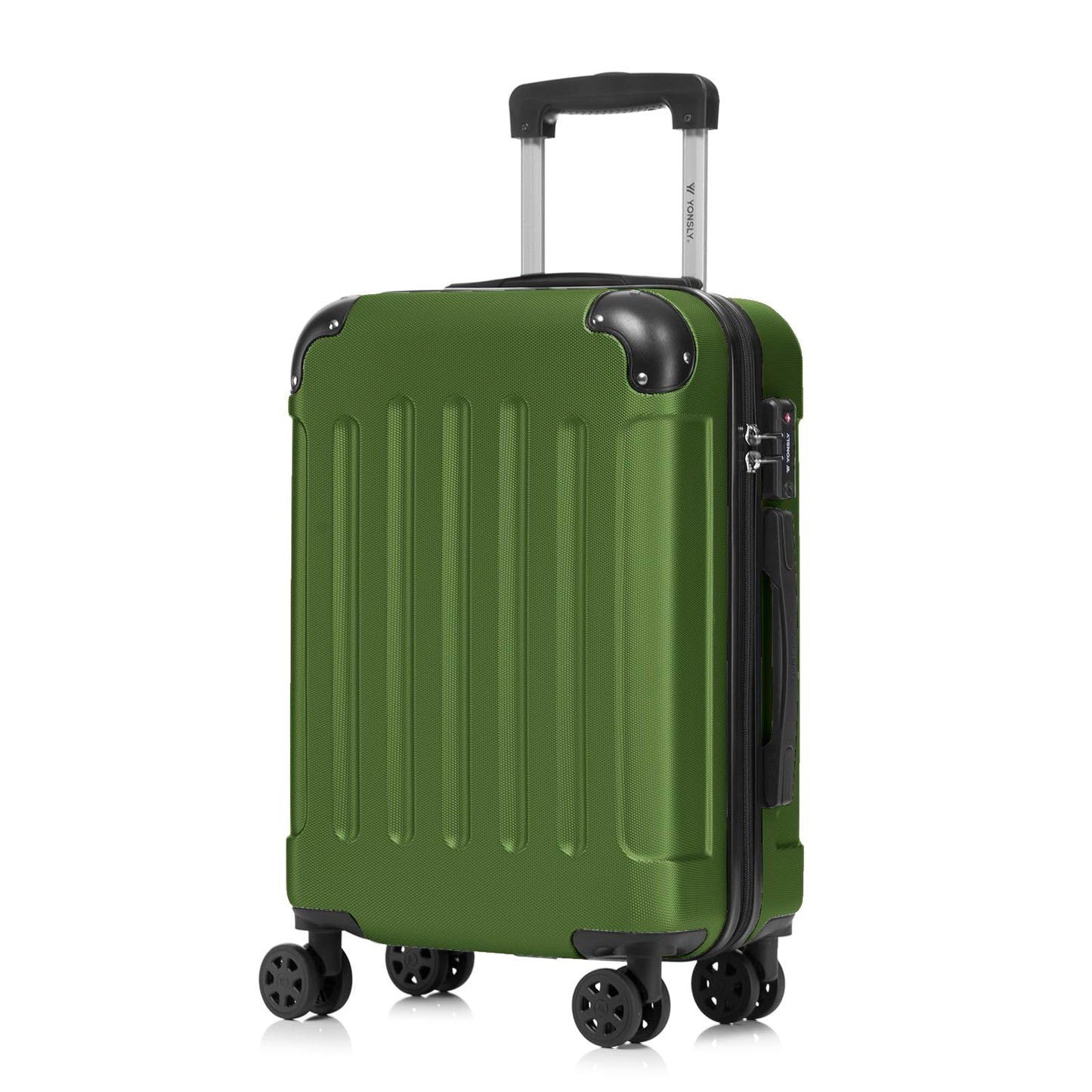 YONSLY® Premium Travel Suitcase TSA Lock, YKK Zipper Hardshell Suitcase Trolley Cabin Suitcase Rolling Suitcase Hand Luggage 4 Wheels