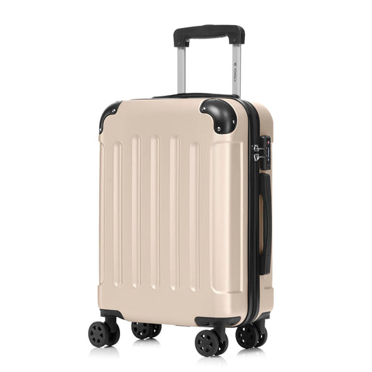 YONSLY® Premium Travel Suitcase TSA Lock, YKK Zipper Hardshell Suitcase Trolley Cabin Suitcase Rolling Suitcase Hand Luggage 4 Wheels