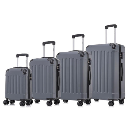 YONSLY® Premium Luggage, TSA Lock YKK Zipper Hardside Suitcase Trolley Cabin Luggage Roller Suitcase Carry-On 4 Wheels (S-M-L-XL-Set)