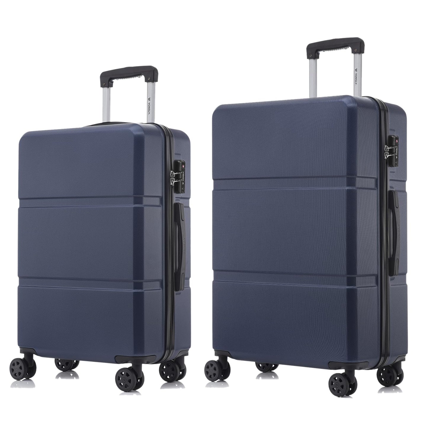 YONSLY® Premium Suitcase with TSA Lock, YKK Zipper Hardside Luggage Trolley Cabin Suitcase Roller Suitcase Carry-on with 4 Wheels (L-XL Set)