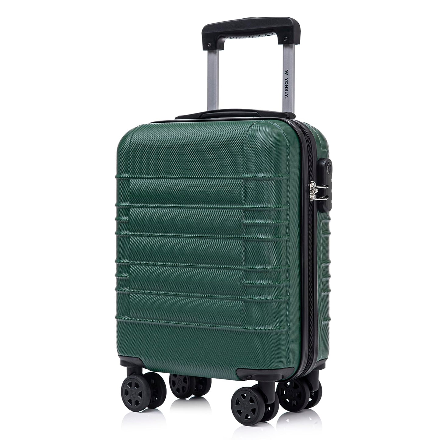 YONSLY® Suitcase, Trolley Suitcase, Cabin Luggage with 4 360° Wheels, Hardshell Suitcase, Combination Lock, Soft Rubber Handle