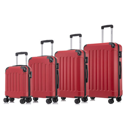 YONSLY® Premium Luggage, TSA Lock YKK Zipper Hardside Suitcase Trolley Cabin Luggage Roller Suitcase Carry-On 4 Wheels (S-M-L-XL-Set)