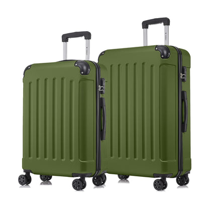 YONSLY® Suitcase Set, Trolley Travel Suitcase, Spinner Carry-on Luggage, Luggage Set with 4 360° Wheels, Hardshell Travel Suitcase, Combination Lock, Soft Rubber Handle (Set of 2, L&XL)