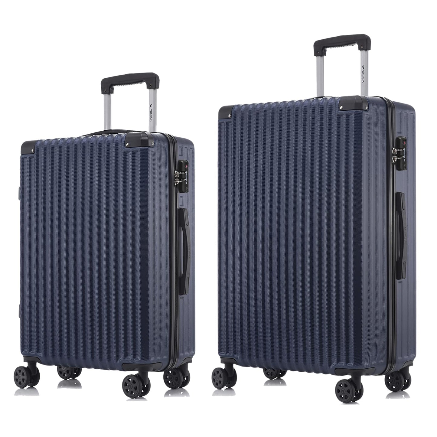 YONSLY® Premium Luggage TSA Lock, YKK Zipper Hardside Suitcase Trolley Cabin Luggage Spinner Suitcase Carry-on 4 Wheels (L-XL Set)