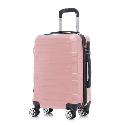 YONSLY® Travel Suitcase Trolley, Rolling Luggage Carry-on Set, Cabin Suitcase, Travel Suitcase with 4 360° Wheels, Combination Lock, Soft Rubber Handle, Hardside Travel Suitcase