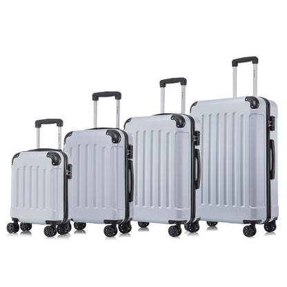 YONSLY® Premium Luggage, TSA Lock YKK Zipper Hardside Suitcase Trolley Cabin Luggage Roller Suitcase Carry-On 4 Wheels (S-M-L-XL-Set)