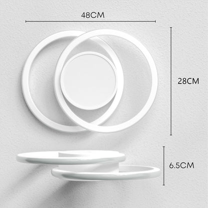 LQWELL® Modern LED Ceiling Light, 40cm 2-Ring Design Ceiling Lamp, 48W made of Metal and Acrylic, IP44 Waterproof for Bedroom, Living Room, Bathroom, Kitchen, Basement and Office, available in 3000K, 4000K and 6500K