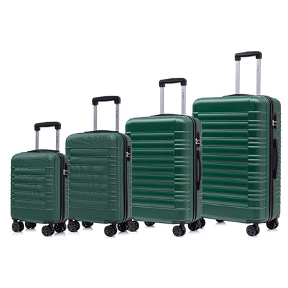 YONSLY® Suitcase Set, Trolley Travel Suitcase, Spinner Carry-On, Luggage Set with 360° Wheels, Hardshell Suitcase, Combination Lock, Soft Rubber Handle (4-Piece Set, S,M,L&XL)