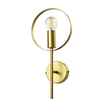 LQWELL® E14 Wall Light, Indoor Wall Lamp 1-Bulb Wall Lighting Wall Spotlight in Modern Industrial Style, for Bedroom Living Room Studio Hotel Staircase, Gold, Bulb not included