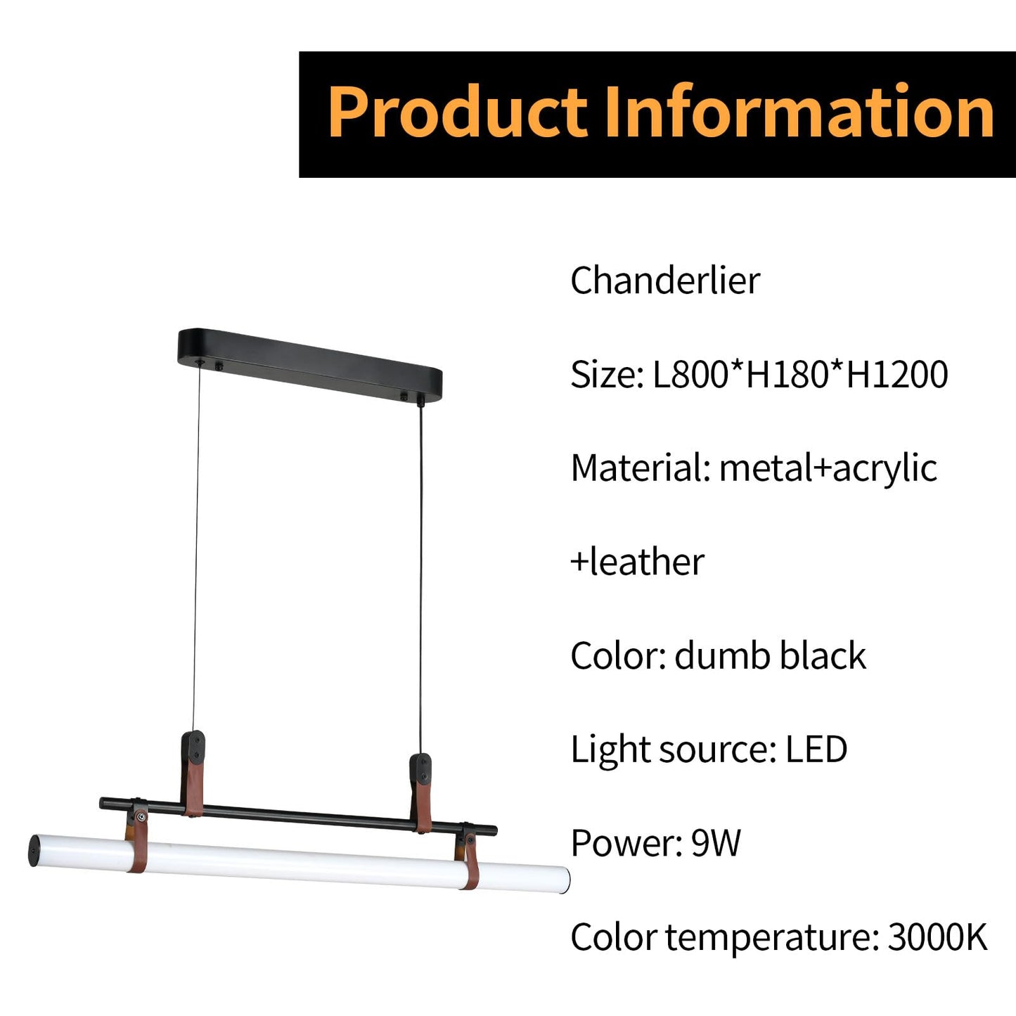 LQWELL® Modern Pendant Light LED 9W, Minimalist Industrial Pendant Lamp Vintage Hanging Lamp for Kitchen Living Room Bedroom Dining Room Cafes, Metal Chandelier Ceiling Lamp