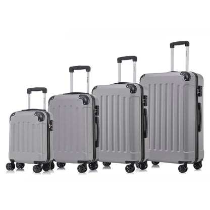 YONSLY® Premium Luggage, TSA Lock YKK Zipper Hardside Suitcase Trolley Cabin Luggage Roller Suitcase Carry-On 4 Wheels (S-M-L-XL-Set)