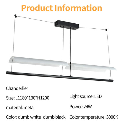 LQWELL® Modern Pendant Light LED 24W, Minimalist Industrial Pendant Lamp Vintage Hanging Lamp for Kitchen Living Room Bedroom Dining Room Cafes, Metal Chandelier Ceiling Lamp