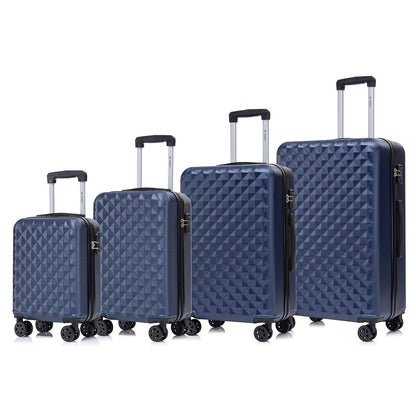 YONSLY® Premium Travel Suitcase TSA Lock, Hard-Shell Suitcase Trolley Cabin Suitcase Rolling Suitcase Hand Luggage 4 Wheels (S-M-L-XL Set)