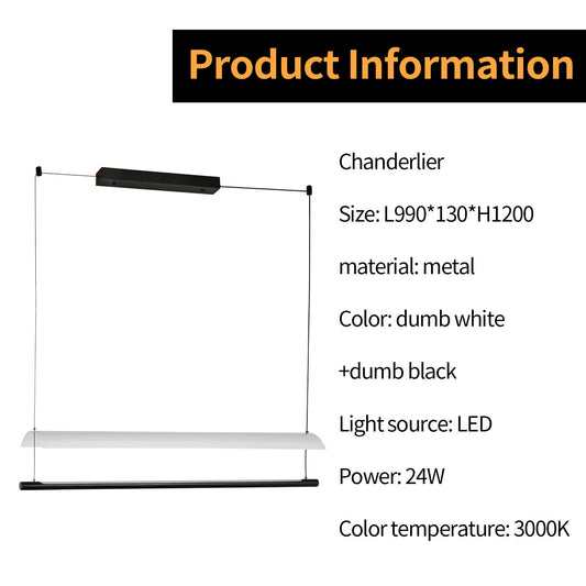 LQWELL® Modern Pendant Light LED 24W, Minimalist Industrial Pendant Lamp Vintage Hanging Lamp for Kitchen Living Room Bedroom Dining Room Cafes, Metal Chandelier Ceiling Lamp