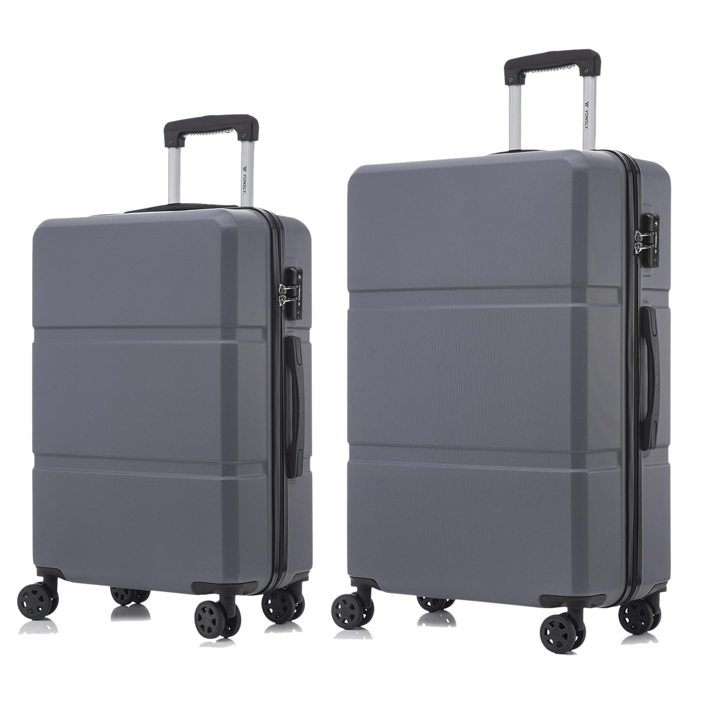 YONSLY® Premium Suitcase with TSA Lock, YKK Zipper Hardside Luggage Trolley Cabin Suitcase Roller Suitcase Carry-on with 4 Wheels (L-XL Set)