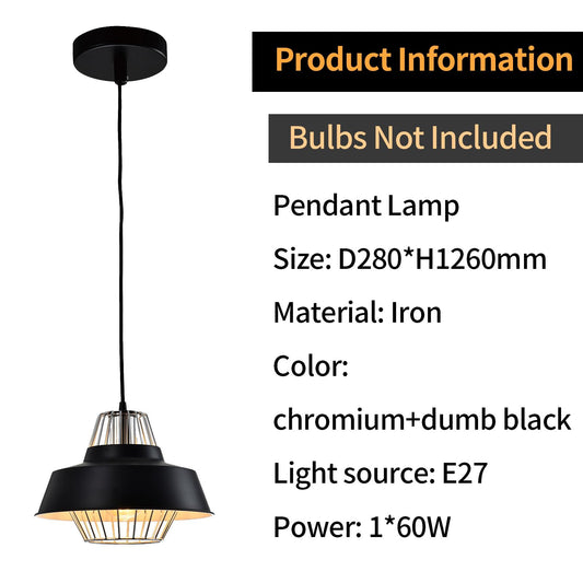 LQWELL® Modern Pendelleuchte Hängeleuchte E27, Minimalist Industrie Pendellampe Vintage Hängelampe für Küche Wohnzimmer Schlafzimmer Esszimmer Cafés, Metall Kronleuchter Deckenlampe