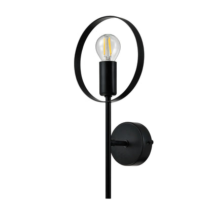 LQWELL® E14 Wall Light, Indoor Wall Lamp 1-Bulb Wall Lighting Wall Spot in Modern Industrial Style, for Bedroom Living Room Studio Hotel Staircase, Matte Black, Bulb Not Included