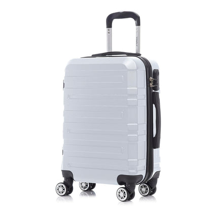 YONSLY® Travel Suitcase Trolley, Rolling Luggage Carry-on Set, Cabin Suitcase, Travel Suitcase with 4 360° Wheels, Combination Lock, Soft Rubber Handle, Hardside Travel Suitcase