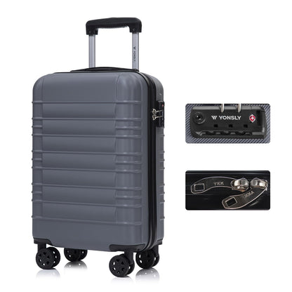 YONSLY® Premium Luggage TSA Lock, YKK Zipper Hardside Suitcase Carry-On Rolling Luggage Spinner 4 Wheels