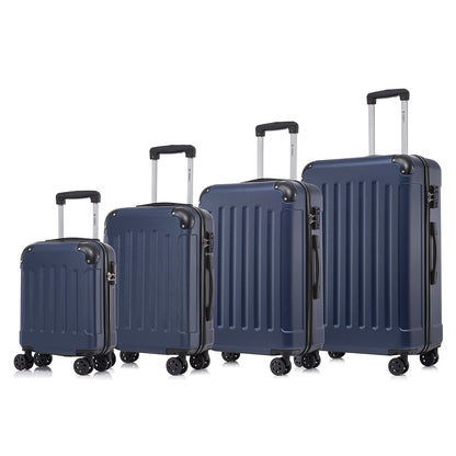 YONSLY® Premium Luggage, TSA Lock YKK Zipper Hardside Suitcase Trolley Cabin Luggage Roller Suitcase Carry-On 4 Wheels (S-M-L-XL-Set)