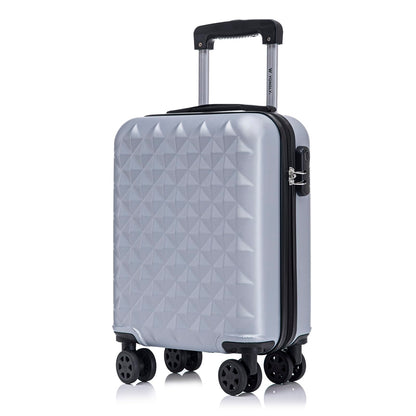 YONSLY® Suitcase, Trolley Travel Suitcase, Cabin Case Rolling Luggage Hand Luggage with 4 360° Wheels, Hard Shell Travel Suitcase, Combination Lock, Soft Rubber Handle