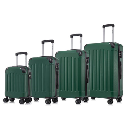 YONSLY® Premium Luggage, TSA Lock YKK Zipper Hardside Suitcase Trolley Cabin Luggage Roller Suitcase Carry-On 4 Wheels (S-M-L-XL-Set)