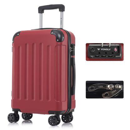 YONSLY® Premium Suitcase, TSA Lock, YKK Zipper Hardshell Luggage Trolley Cabin Suitcase Rolling Suitcase Hand Luggage 4 Wheels