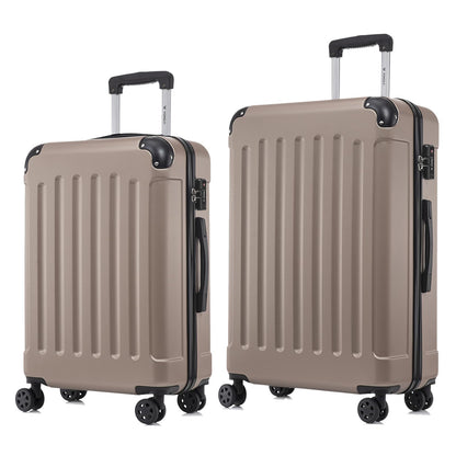 YONSLY® Premium Travel Suitcase TSA Lock, YKK Zipper Hardshell Suitcase Trolley Cabin Suitcase Rolling Suitcase Hand Luggage 4 Wheels (L-XL-Set)