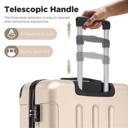 YONSLY® Premium Travel Suitcase TSA Lock, YKK Zipper Hardshell Suitcase Trolley Cabin Suitcase Rolling Suitcase Hand Luggage 4 Wheels