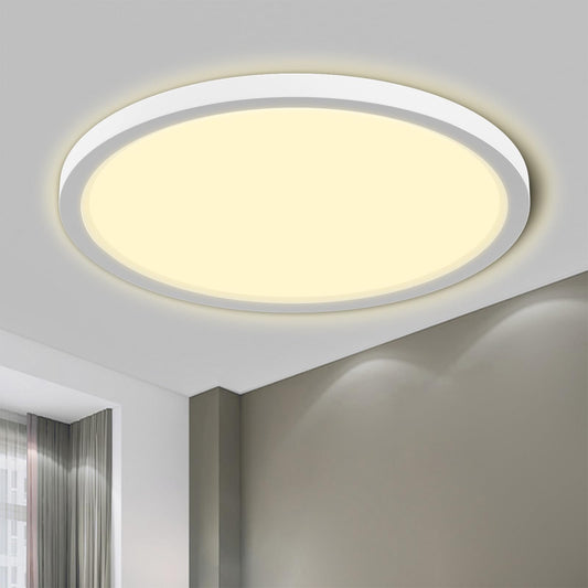 LQWELL® Moderne LED Deckenleuchte, Flache Rund Badlampe 600×25mm, 50W IP44 Wasserdicht für Wohnzimmer, Badezimmer, Schlafzimmer, Küche, Balkon und Keller, Farbtemperatur wählbar (3000K/4000K/6000K)