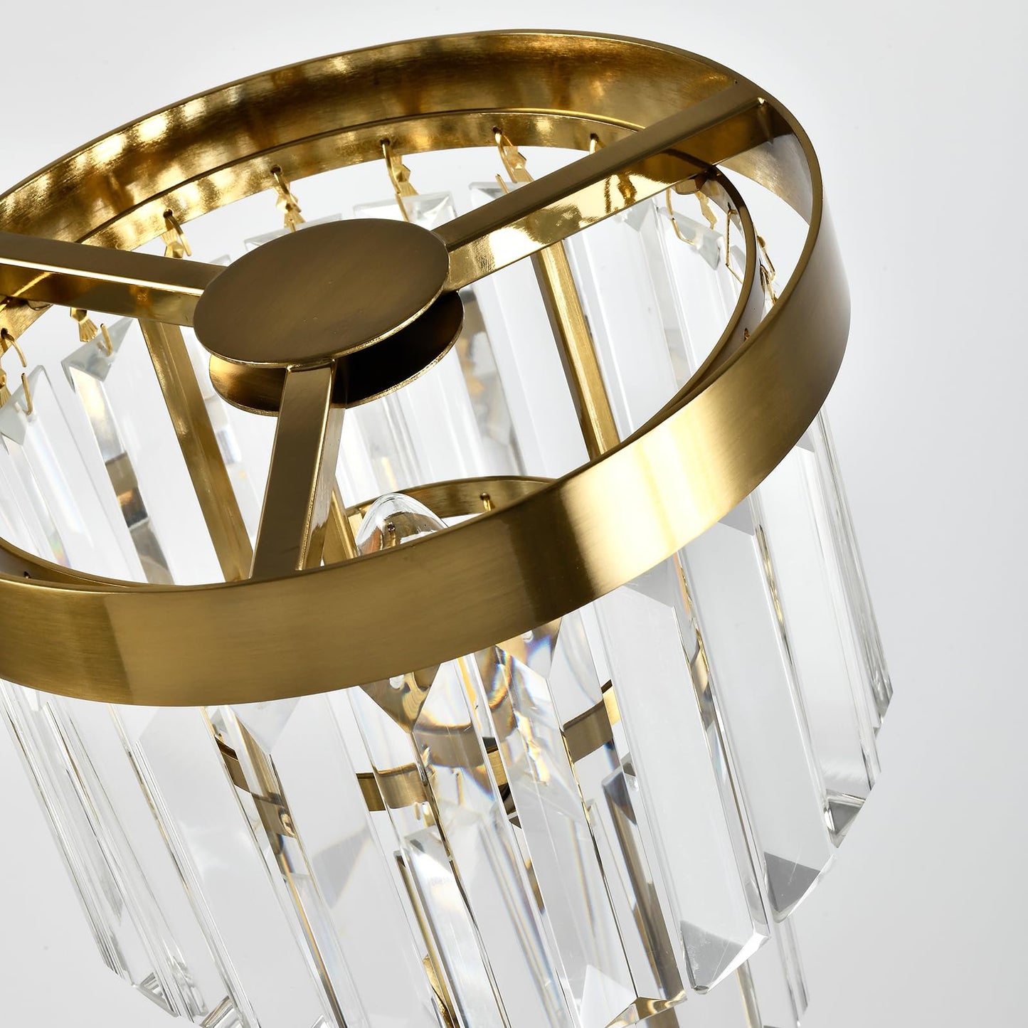 LQWELL® Tischlampe, Modern Minimalistisch Tischleuchte, Gold, Kristall E14 Nachttischlampe, Metall Schreibtischlampe Esstischlampe für Schlafzimmer Wohnzimmer, Keine Glühbirne