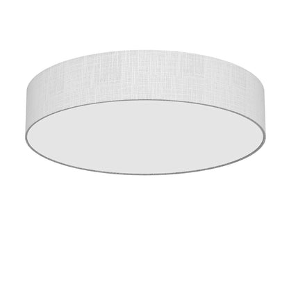 LQWELL® Runde Stoff-Deckenleuchte, Leinen Lampenschirm, E27 x6, max 50W, Ø50/60cm, Grau/Naturfarbe