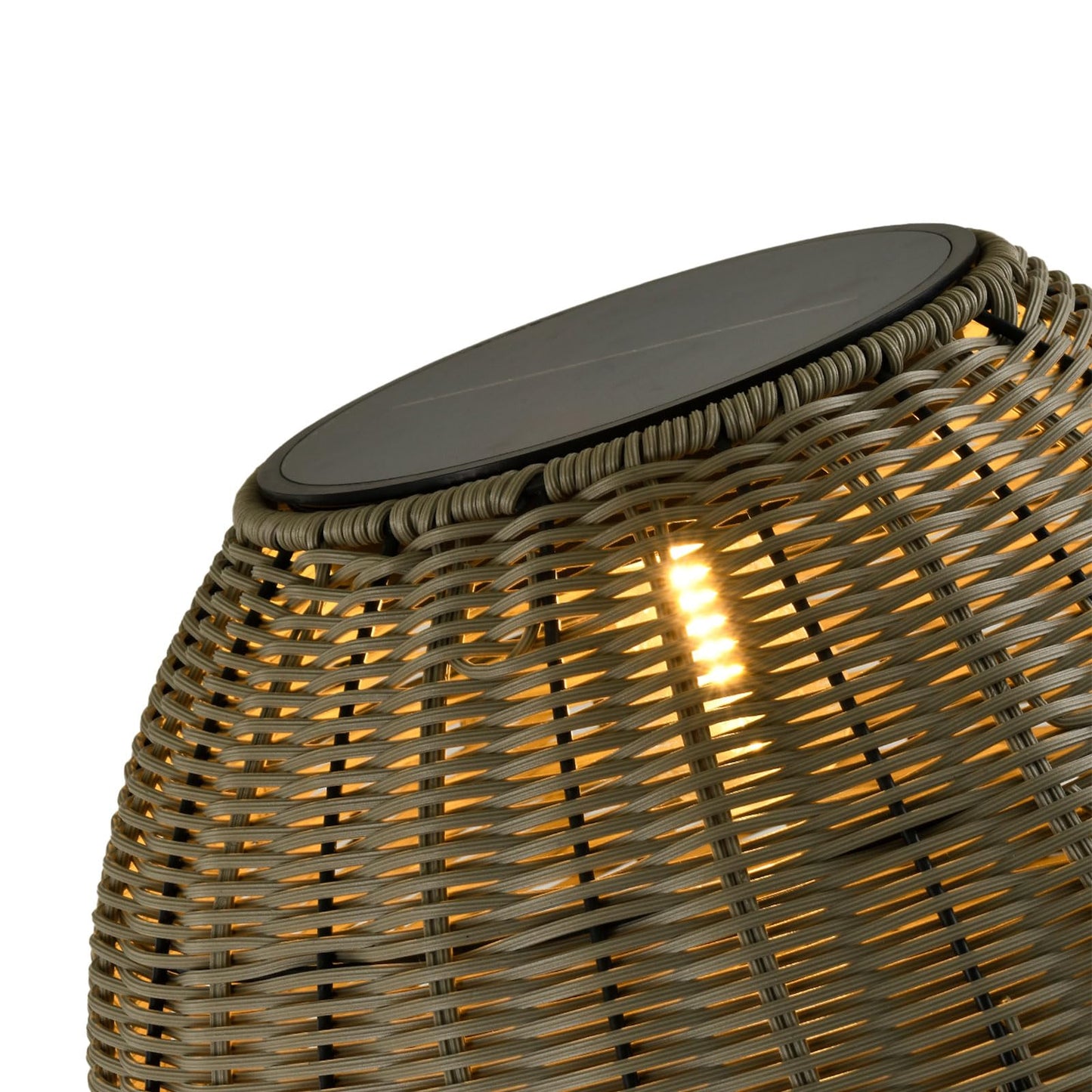 LQWELL® Solar Lantern for Outdoor Use, 2-in-1 Solar & USB Charging, Solar Table Lamp, Rattan Indoor Decorative Night Light with Charging Cable for Garden, Balcony, Camping, Bedroom