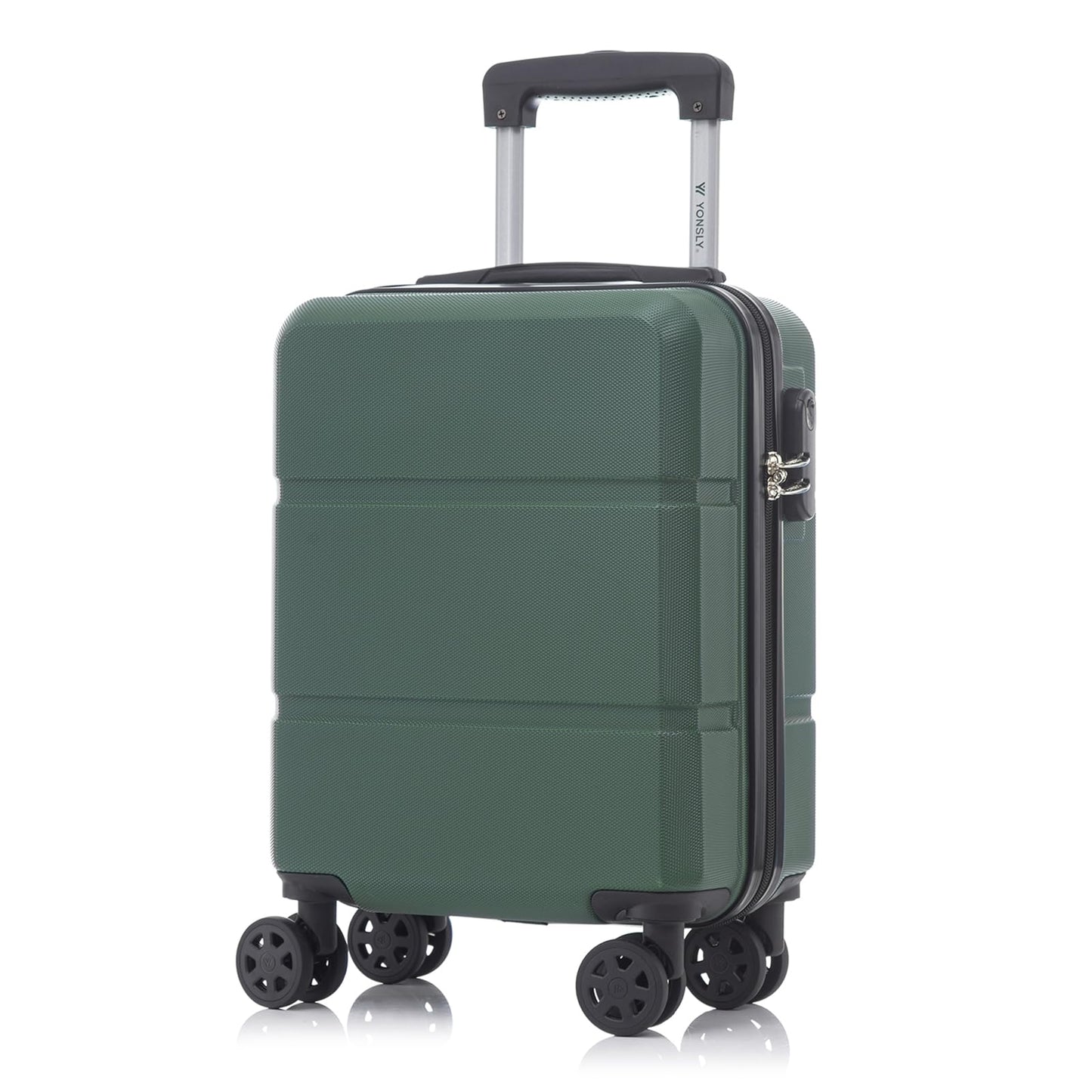 YONSLY® Trolley Travel Suitcase, Rolling Suitcase Carry-On with 4 360° Wheels, Hardshell Suitcase, Combination Lock, Soft Rubber Handle