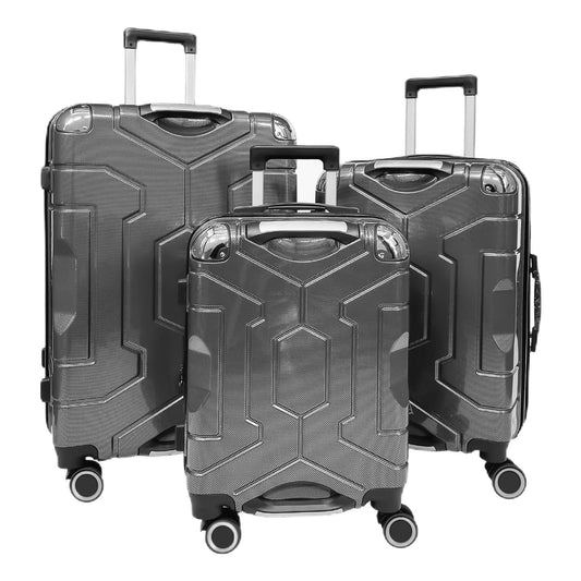 YONSLY® Koffer Suitcase Set, Trolley Reisekoffer, Rollkoffer Handgepäck mit 4 Rollen 360°, ABS Hartschalen, Sicherheitsschloss, Weicher Gummigriff, 210D-Futter (3er Set, M,L&XL)
