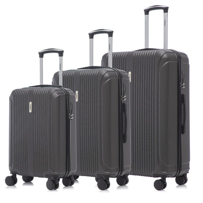 YONSLY® Suitcase Trolley Travel Suitcase Set, Roller Suitcase Carry-on, Luggage Set, Travel Bag Set with 4 360° Wheels, Hardshell Travel Suitcase, Combination Lock, Soft Rubber Handle (3-piece Set, M,L&XL)
