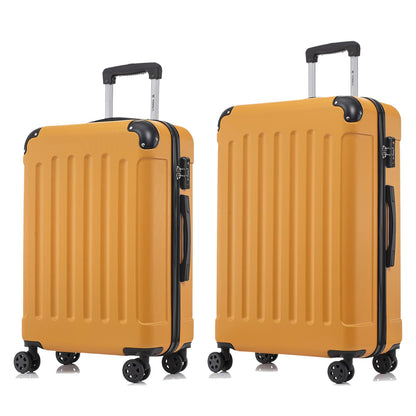 YONSLY® Premium Travel Suitcase TSA Lock, YKK Zipper Hardshell Suitcase Trolley Cabin Suitcase Rolling Suitcase Hand Luggage 4 Wheels (L-XL-Set)