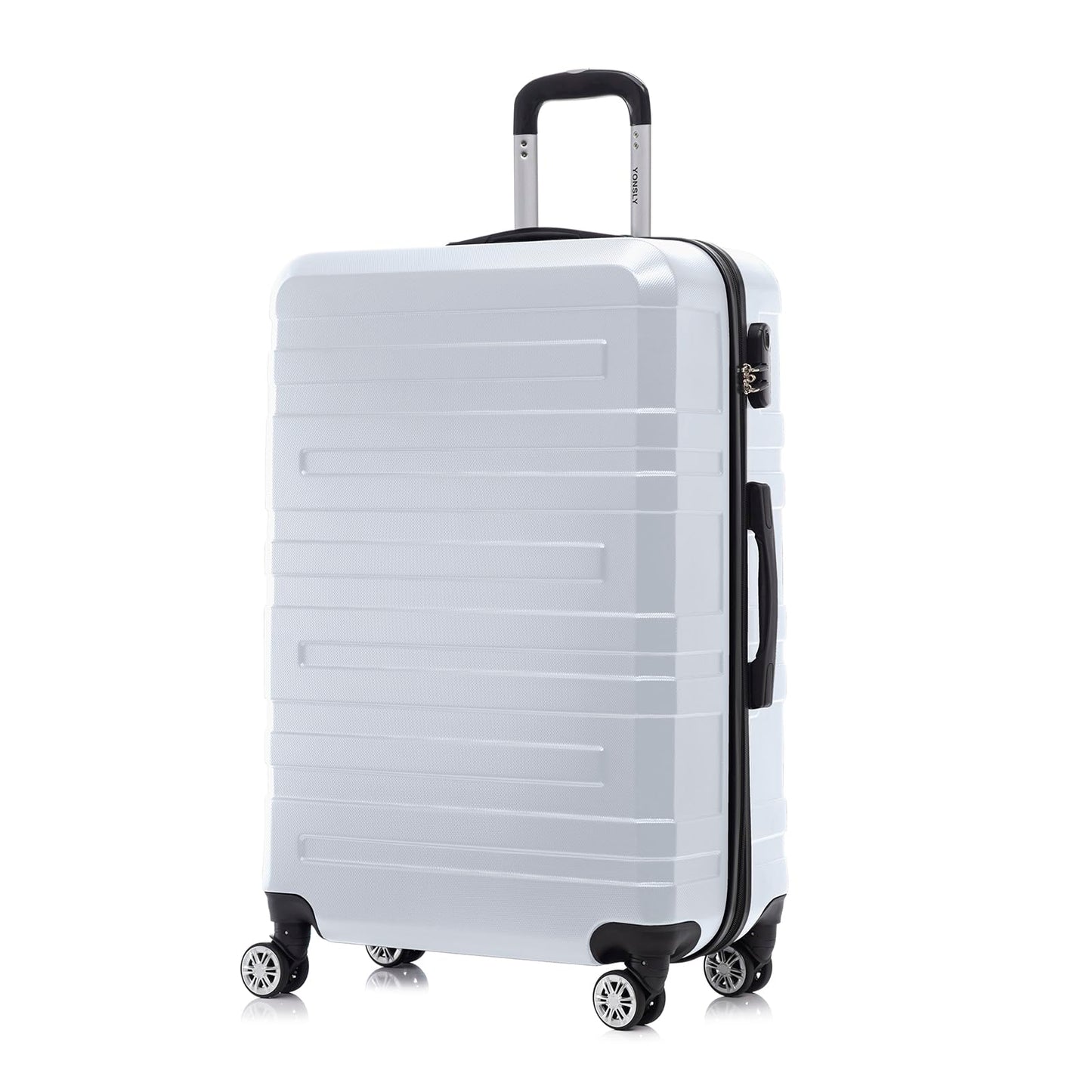 YONSLY® Travel Suitcase Trolley, Rolling Luggage Carry-on Set, Cabin Suitcase, Travel Suitcase with 4 360° Wheels, Combination Lock, Soft Rubber Handle, Hardside Travel Suitcase