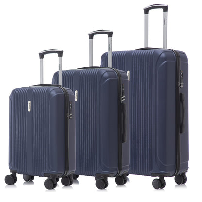 YONSLY® Suitcase Trolley Travel Suitcase Set, Roller Suitcase Carry-on, Luggage Set, Travel Bag Set with 4 360° Wheels, Hardshell Travel Suitcase, Combination Lock, Soft Rubber Handle (3-piece Set, M,L&XL)